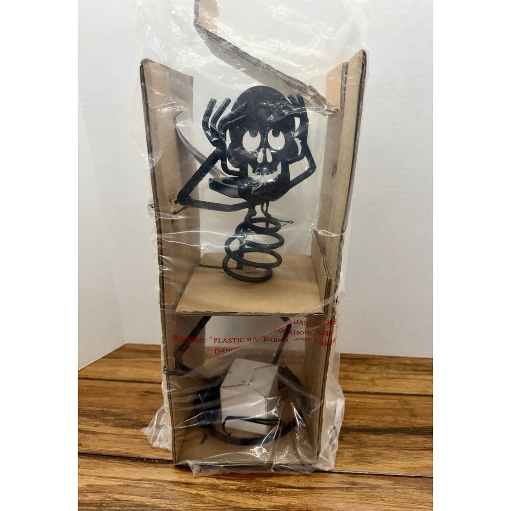 PartyLite Mr Bones Skeleton 15 Halloween Votive Candle Holder Retired NIB